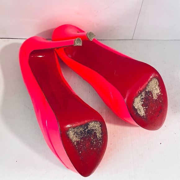 Louboutin LADY PEEP 150 Neon Pink Pump - Picture 8 of 8
